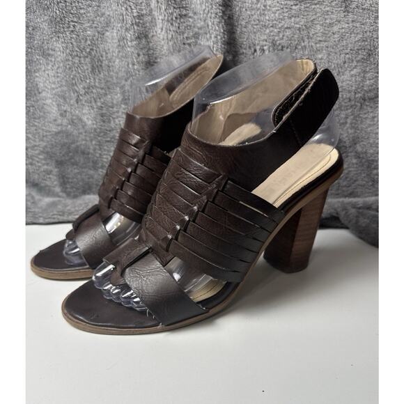 Charles By Charles David Jesse Ankle Strap Sandal Brown Leather Boho Size 7.5 - Picture 2 of 16